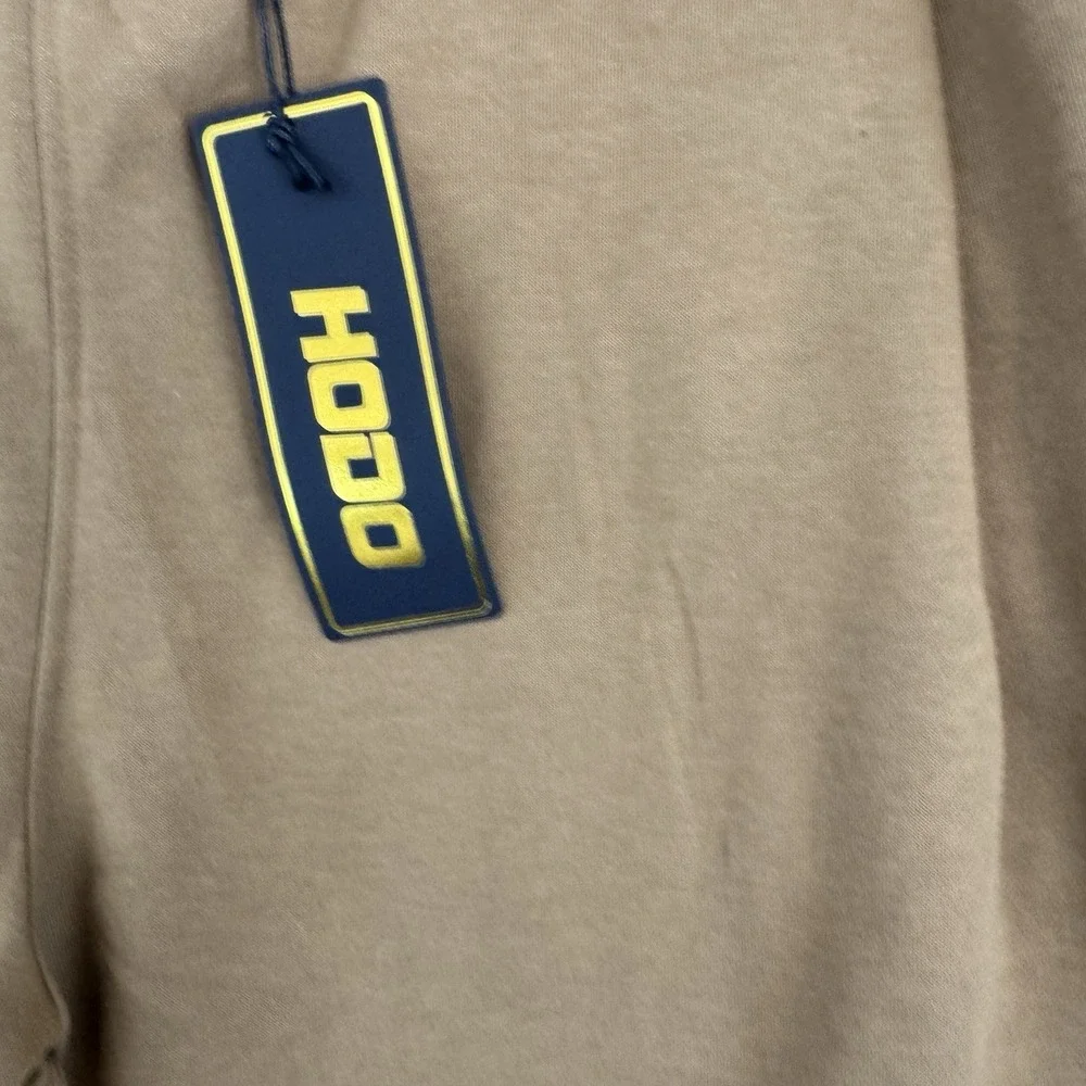 HODO Sweatpants Mens L Tall Brown Fleece Joggers Elastic Waist Casual Athleisure